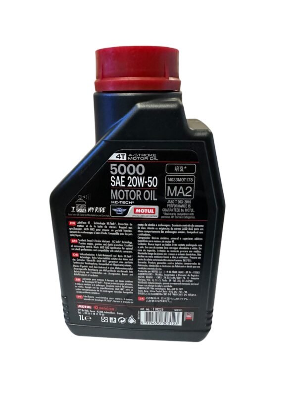 ACEITE PARA MOTO MOTUL 5000 20W50 MINERAL - Image 2