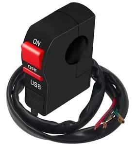 TECLA ON OFF + CARGADOR USB PARA MOTO