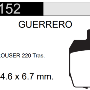 PASTILLA FRENO BAJAJ 220CC ROUSER TRAS. HD152