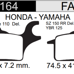 PASTILLA FRENO PARA MOTO HONDA 110CC NEW WAVE S/ YAMAHA 150CC SZR HD