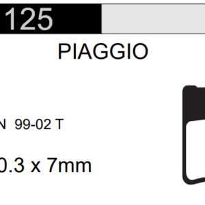 PASTILLA FRENO VESPA PIAGGIO EXAGON MOD99/02 TRAS. HD125