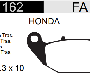 PASTILLA FRENO HONDA 150CC INVICTA CBF/ 190CC CB/ 250CC NEW TWISTER TRAS. HD162