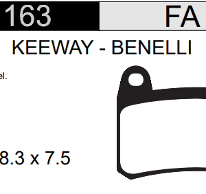 PASTILLA FRENO KEEWAY 125CC/ 150CCC/ 200CC RKV/ BENELLI 251CC/ 302CC BN DEL. HD163