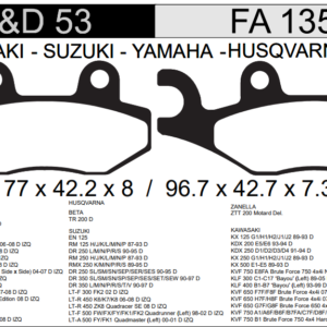 PASTILLA FRENO BETA 200CC MOTARD DEL./ 125CC XTZ C/CUERNO HD53