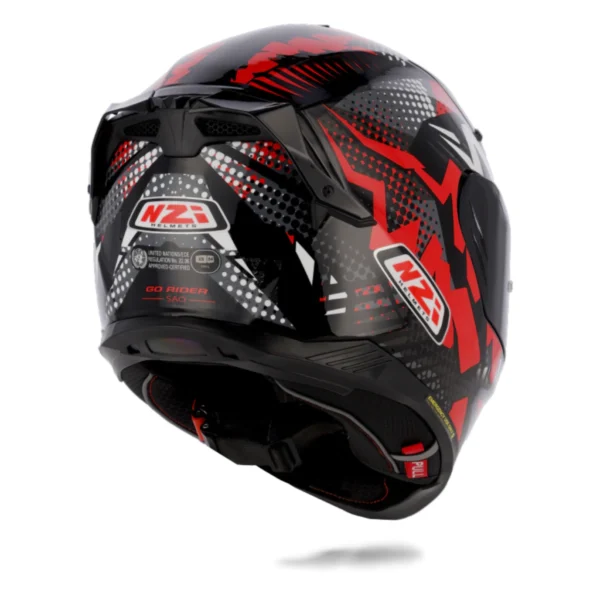 CASCO PARA MOTO NZI GO RIDER SAO ROJO Y NEGRO - Image 4