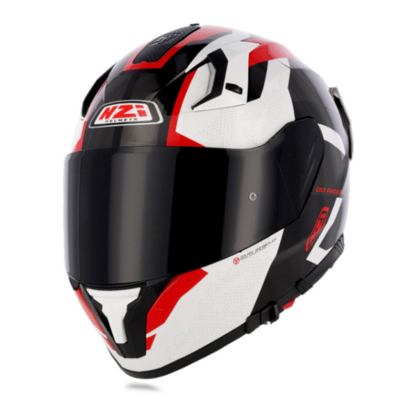 CASCO PARA MOTO NZI TRIDENT ROJO, NEGRO Y BLANCO - Image 3