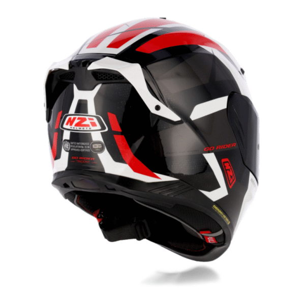 CASCO PARA MOTO NZI TRIDENT ROJO, NEGRO Y BLANCO - Image 2